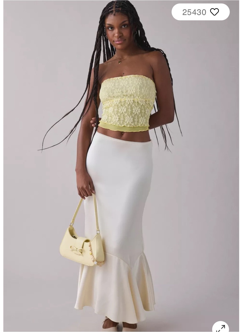 NEW Urban Floral Lace Tube Top Yellow L - Picture 4 of 9